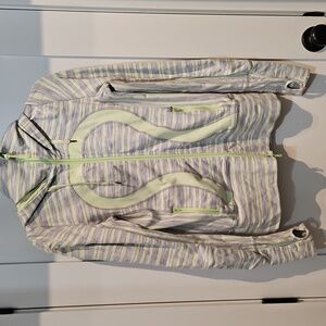 Lululemon Rare Chickadee stripped hoodie zip up size 6